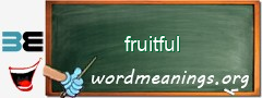 WordMeaning blackboard for fruitful